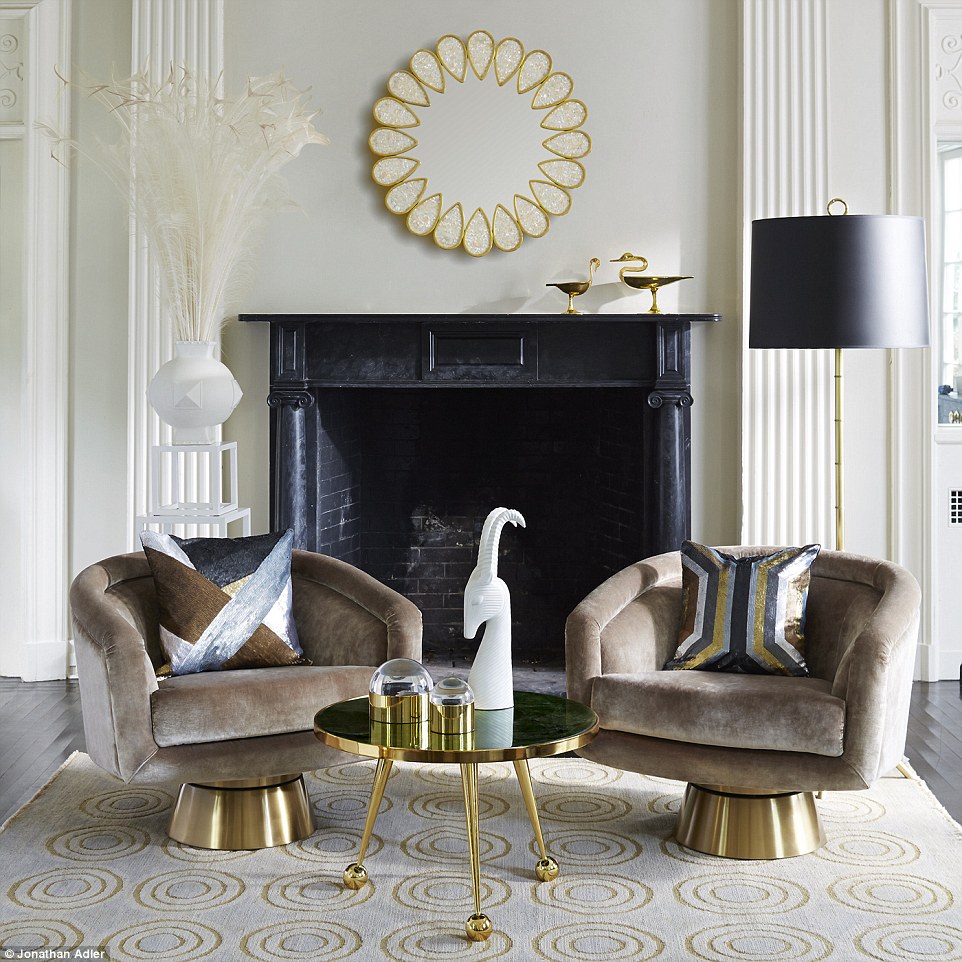 contemporary armchairs gold base